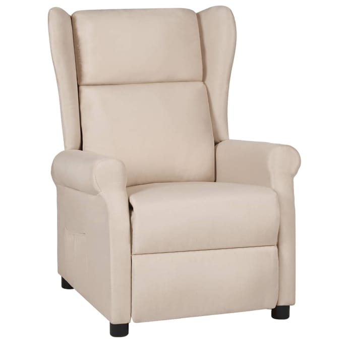 vidaXL - Fauteuil - verstelbaar - stof - crèmekleurig