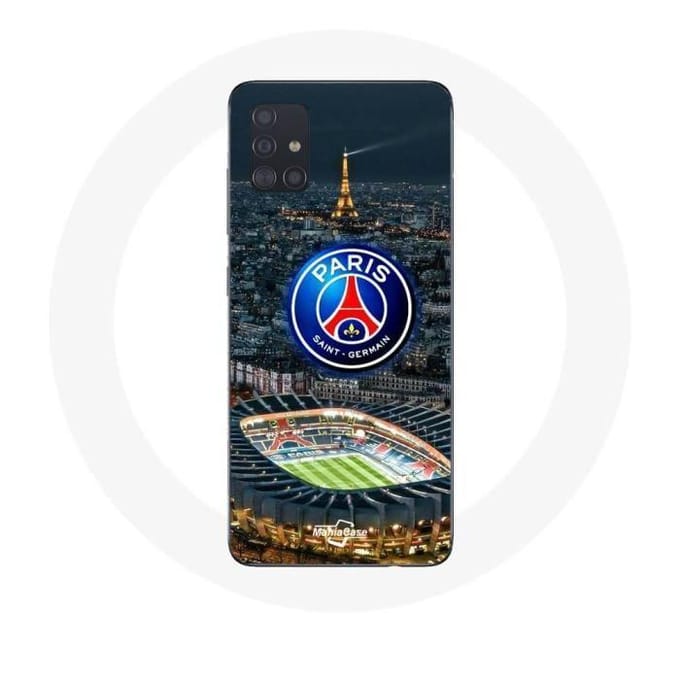 Coque - maniacase - Samsung Galaxy A51 - Noir - Souple - PSG Logo Tour Eiffel noir
