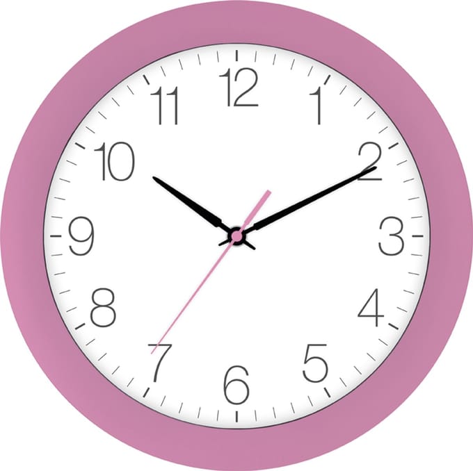 Tijdsein gestuurde wandklok, oud roze
