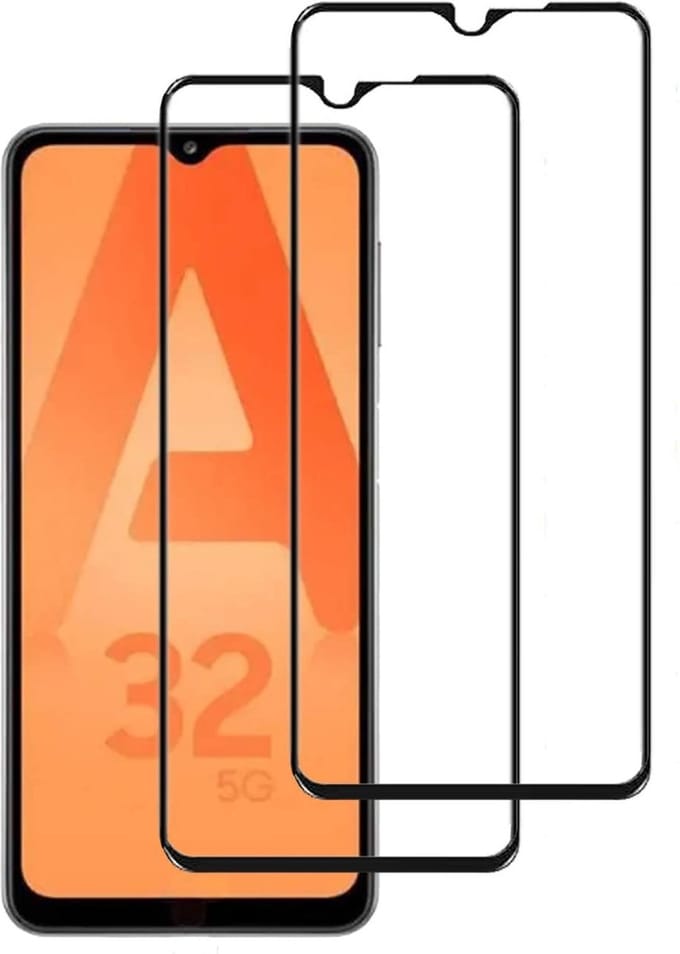 Screenprotector Geschikt voor Samsung Galaxy A32 5G Full Cover 2 Pack Screenprotector / tempered glazen Zwart