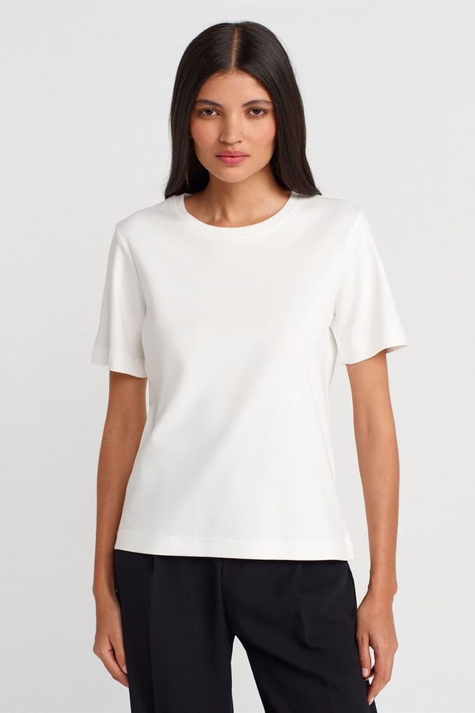 Dames Katoenen Ronde Hals T-Shirt