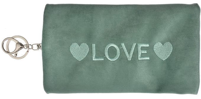 Clayre & Eef Toilettas Dames 19x11 cm Groen Synthetisch Hartjes