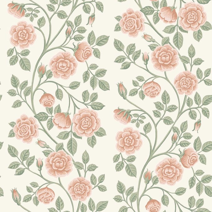 Boråstapeter Vliesbehang 6958 - Österlen - Botanisch Roze - 53cm x 10.05m