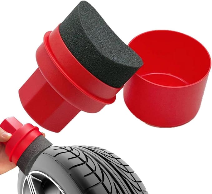 Auto Wax Pad - Wax Spons - Auto Polijsten - Ergonomisch Handvat - 8.5 x 12 cm - Rood