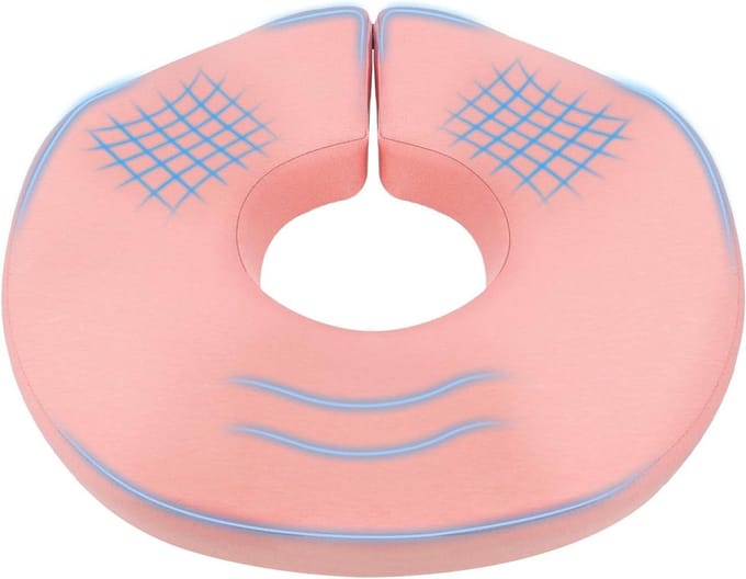 Zitkussen - Donut kussen - Comfortabel zitten - Traagschuim vulling - Standaard formaat - Grijs