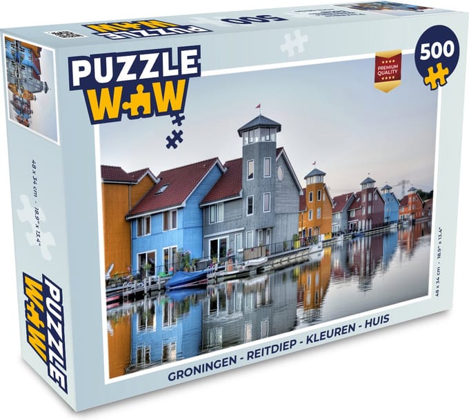 Puzzel Groningen - Reitdiep - Kleuren - Huis - Legpuzzel - Puzzel 500 stukjes
