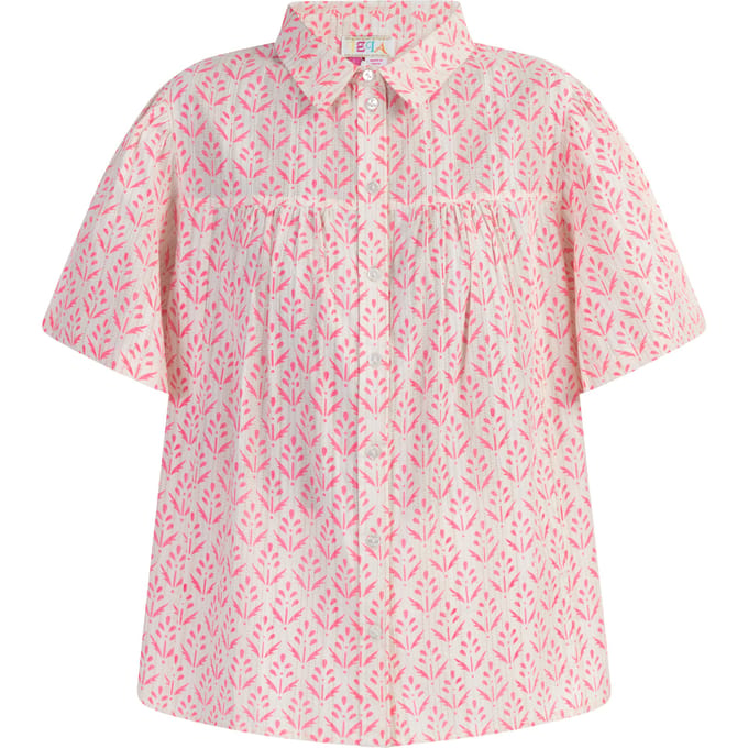 IZIA blouse met korte mouwen Dames neonroze
