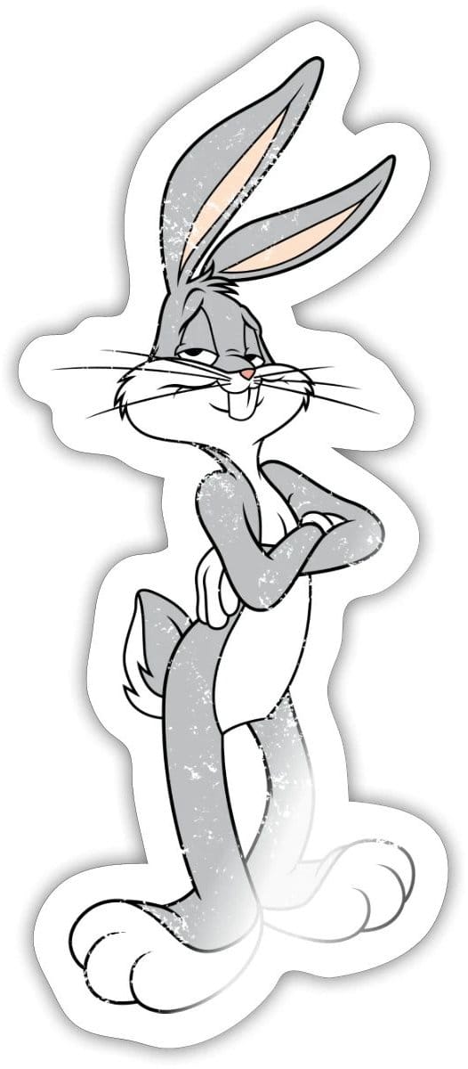 Looney Tunes Bugs Bunny Vintage Sticker maat S (10 x 10 cm)