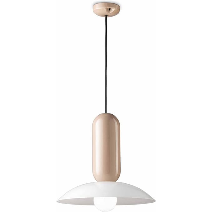 Ferroluce Hanglamp Pau, wit/grijs