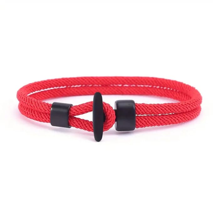 Bovista Armband - Staal - Nep Zilver - Dames - Rood