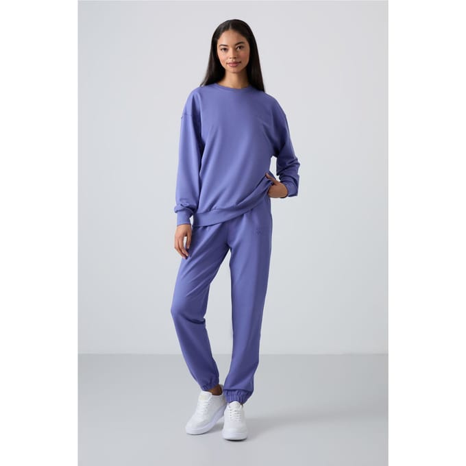 Oversized Sweatshirt en Elastische Boord Broek Set