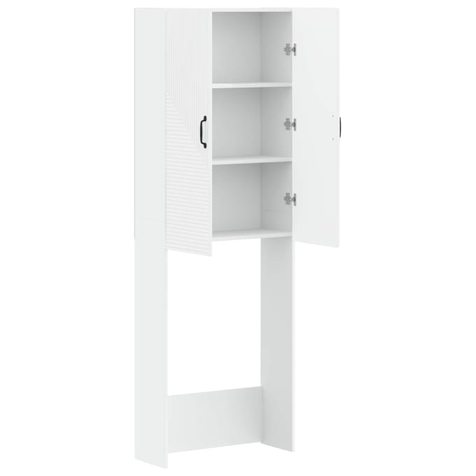 vidaXL - Toiletkast - HAARLEM - Wit - 66 - x - 25,5 - x - 190 - cm - Bewerkt - hout