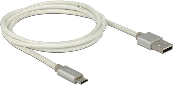 Premium USB Micro B naar USB-A snellaadkabel - USB2.0 - tot 3A / wit - 1 meter
