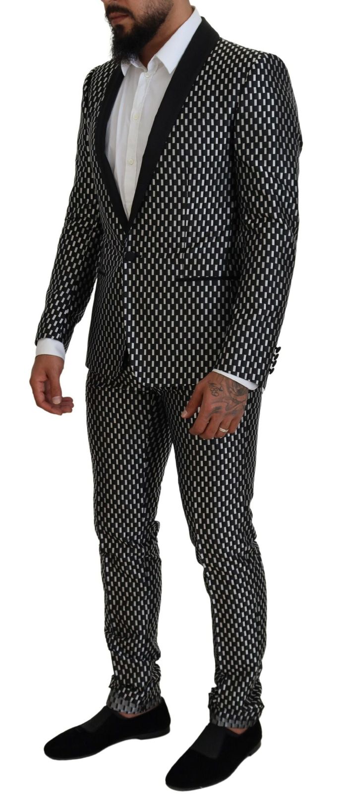 Geometrisch Patroon Slimfit Pak