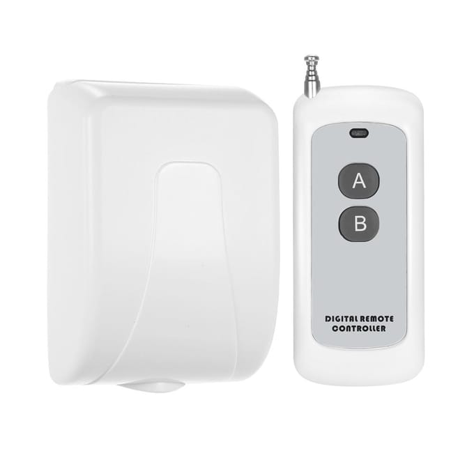 Smart Home 433Mhz RF DC 12V 2CH Leercode Draadloze afstandsbediening Schakelaar Relaisontvanger Pack of 1 wit