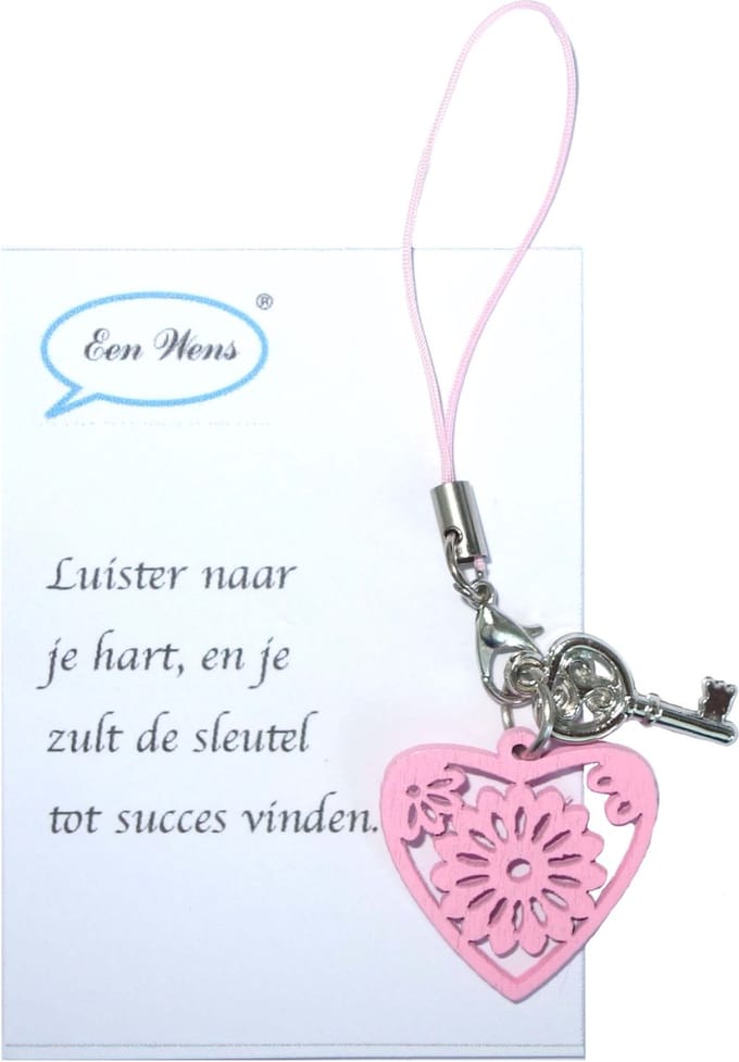 Gelukshanger Hartje Roze