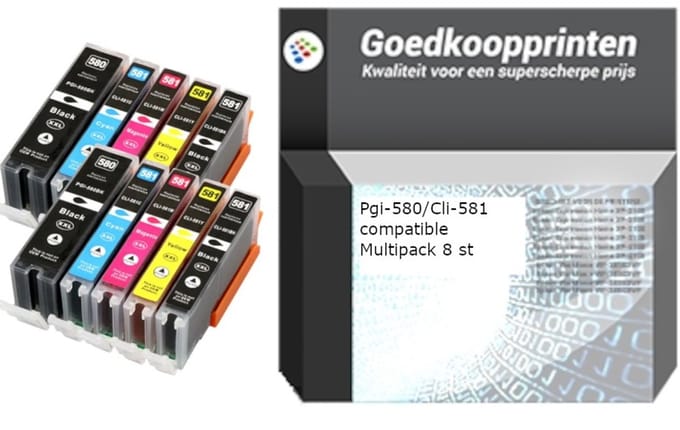 Huismerk Canon PGI-580 / CLI-581 XXL inkt 2 x 5 Kleuren Multipack (154ml)