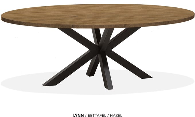 Maxfurn - Lynn - Ovale eettafel Lynn | Zeer krasvast | Kleur: Hazel | Afm. 220x120cm