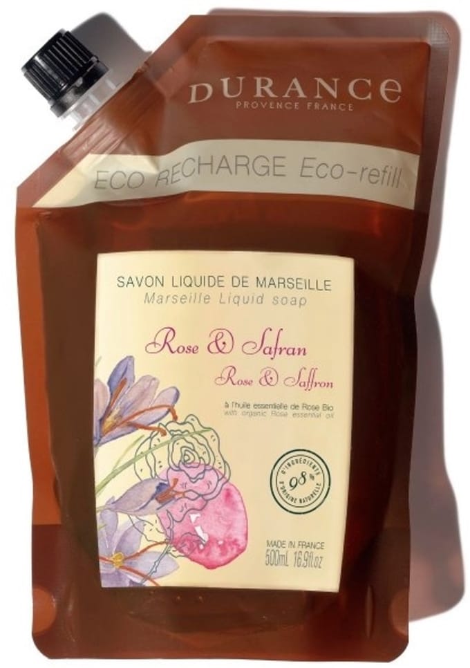 Durance - recharge savon liquide de Marseille - Rose & Safraan 500ml