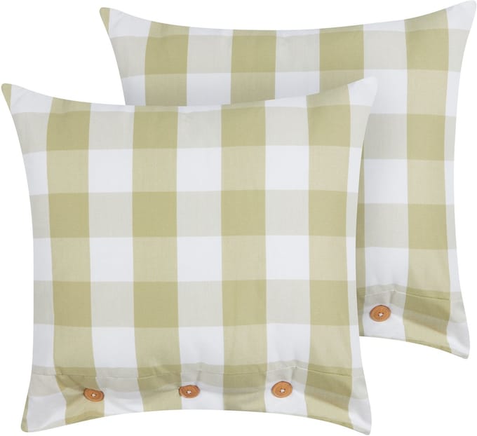 TAMNINE - Sierkussen set van 2 - Lichtgroen - 45 x 45 cm - Polyester