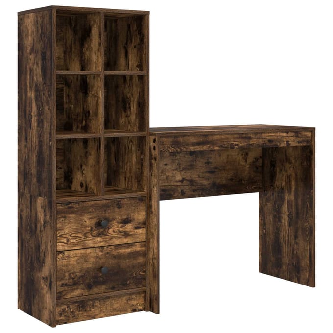 vidaXL - Bureau - Rook - Eiken - 135,5 - x - 40 - x - 127 - cm - 2 - st