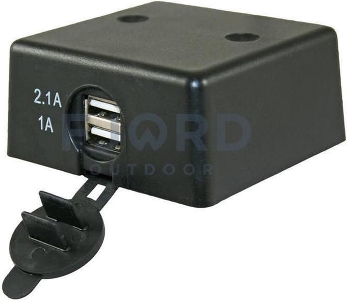 Dubbele USB stekkerdoos 2.1A /1.0A opbouw