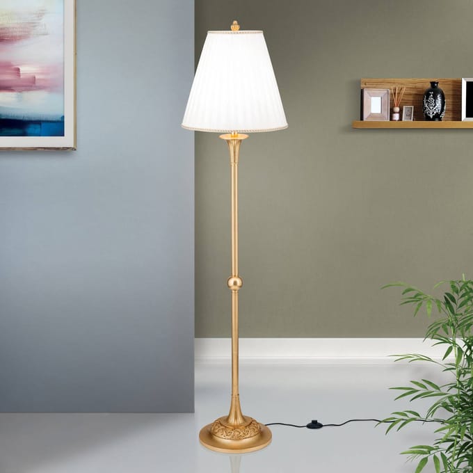 ORION Stijlvolle vloerlamp DONATA met plissé kap