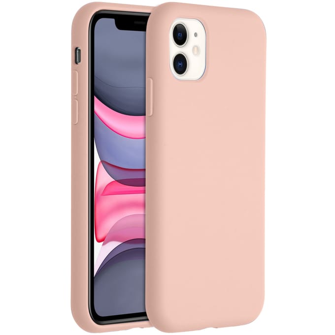 Accezz Hoesje - Geschikt voor Apple iPhone 11 - Liquid Silicone Backcover - Roze