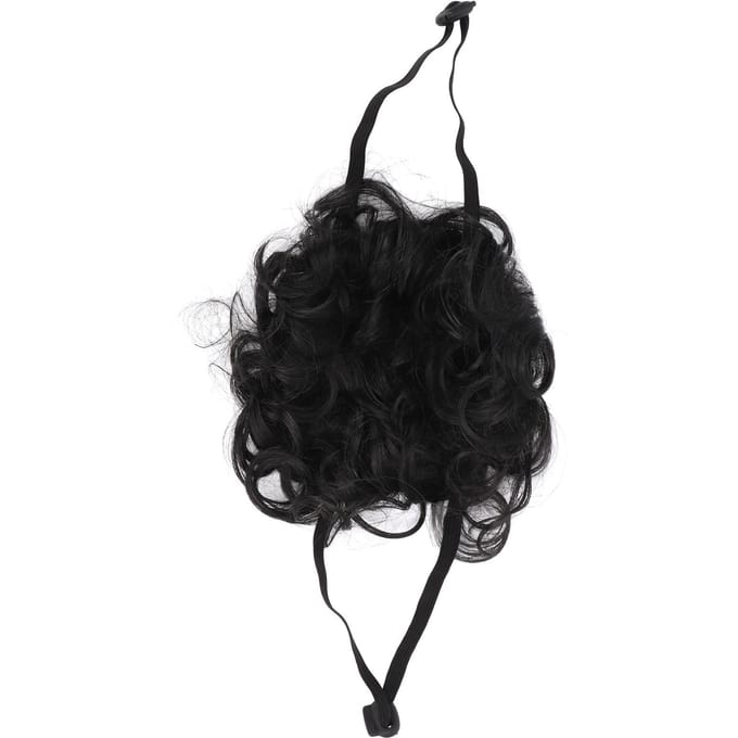 Perruque pour animal de compagnie Bande élastique réglable Lavable Perruque Cosplay pour chien pour petits, moyens et grands chiens, chats Noir black