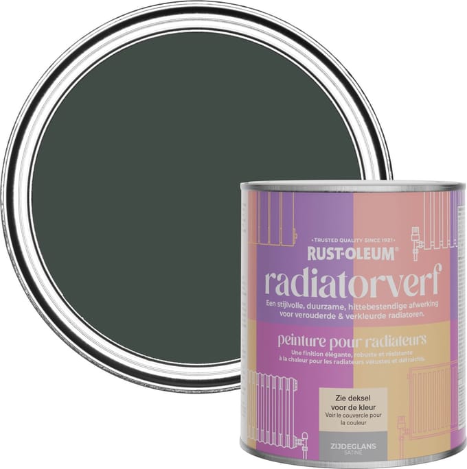 Rust-Oleum Zwart Radiatorverf Zijdeglans - Avonddiner 750ml