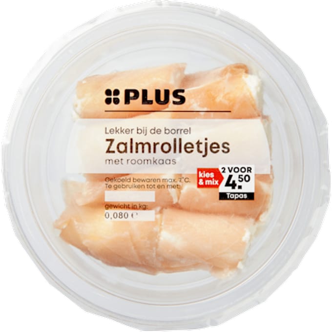 Zalmrolletjes met roomkaas naturel