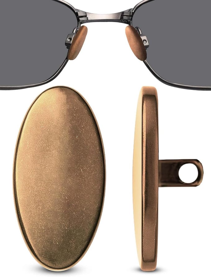 Ovale Titanium Bril Neuspads Roségoud - 13mm Schroefbaar en Antislip