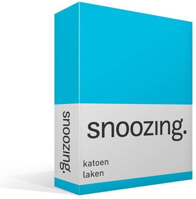 Snoozing - Laken - Katoen - Eenpersoons - 150x260 cm - Turquoise