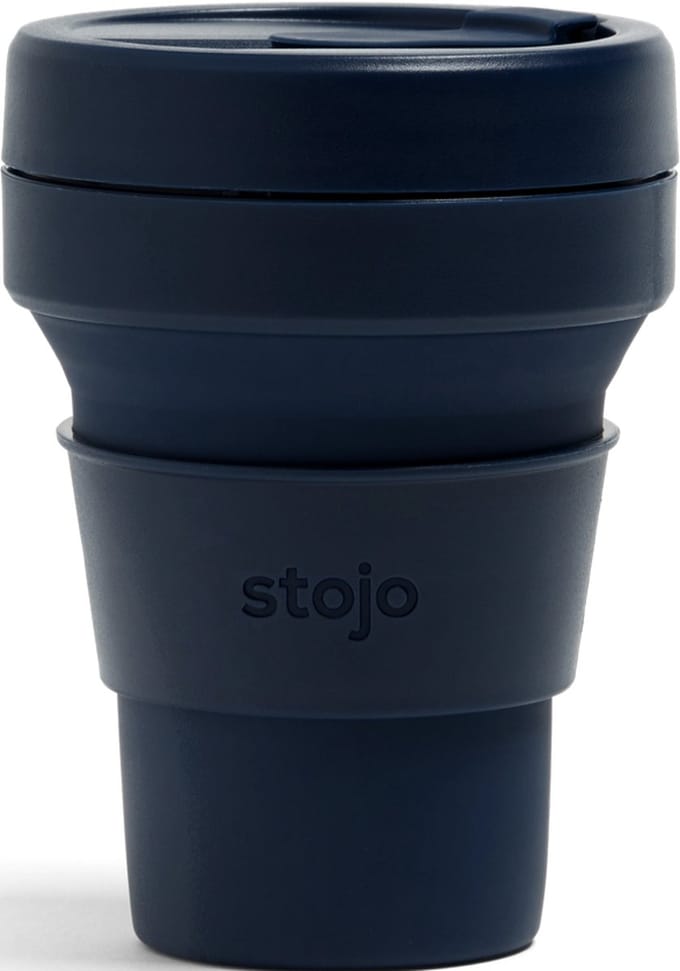 STOJO - Opvouwbare beker - To Go - Denim - Donker Blauw - 355ml - Herbruikbaar