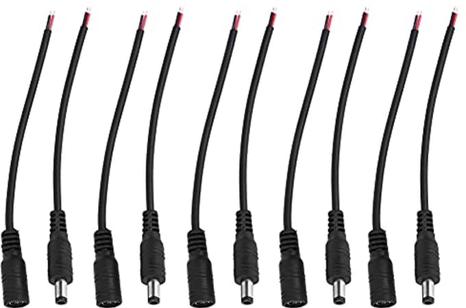 5 Pairs 5.5x2.1mm DC Power Connector for LED Strips, CCTV Cameras and Small Appliances