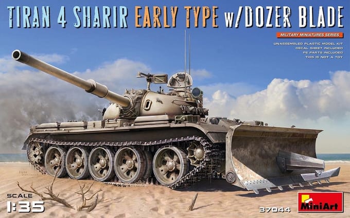 MiniArt Modelbouwpakket Militaire voertuigen - 37044 Tiran 4 Sharir early type w/Dozer Blade Plastic - 1:35 - Modelbouw
