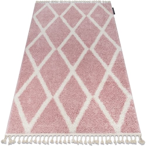 Kleden Rugsx Tapijt BERBER TROIK A0010 rozekleuring / witrand 80x150 cm