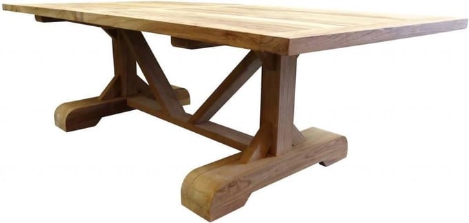 Antigua dining tuintafel 250x120xH77 cm teak geschoord
