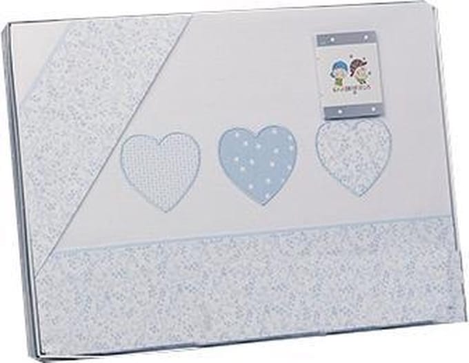 Gamberritos Laken Set Blauw Hartjes 3-delig Middel