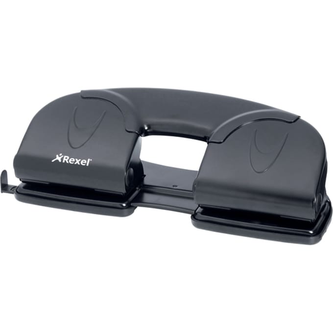 Rexel V412-Perforator 4-gaats - Perforeert Tot 12 Vel - Zwart