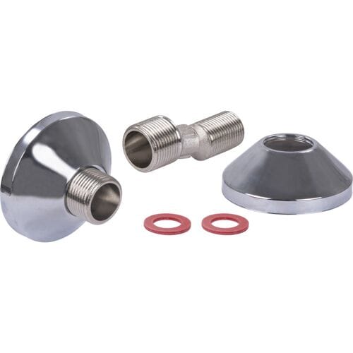 BPE S-koppeling met rozet 3/4"x1/2" lange draad 11,5mm (2 Stuks)