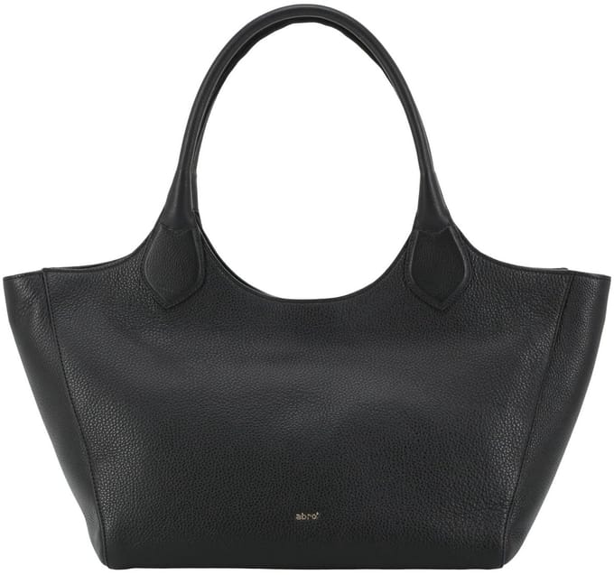 abro shopper schoudertas Leather Agave Shopper Senta Black / Gold zwart