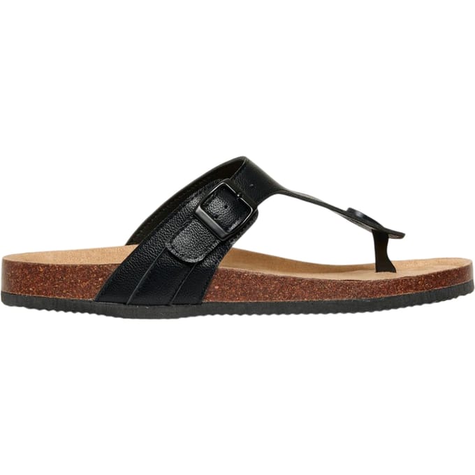 Threadbare Platte teenslippers voor heren (Zwart)