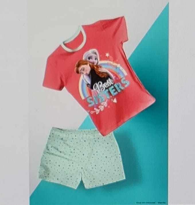 Frozen Shortama Best Sisters Roze/Groen Maat 128