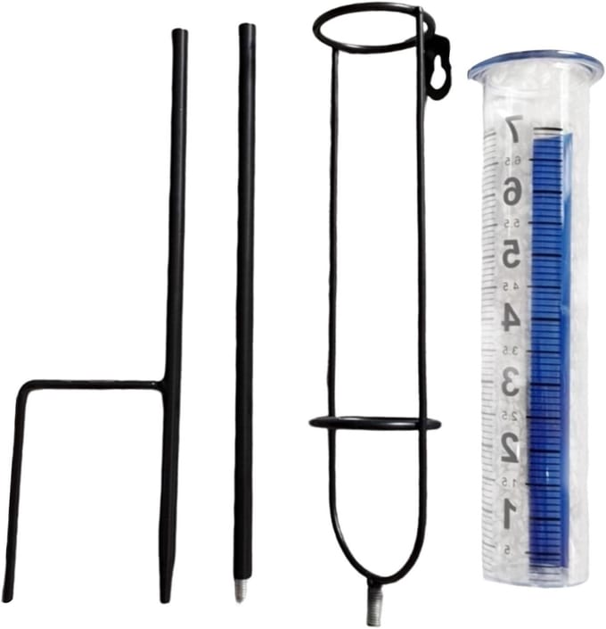 Regenmeter Set - Tuinwatermeter Ondersteuning - Buiten Meten - Verstelbare Hoogte - Tot 75 cm - Transparant