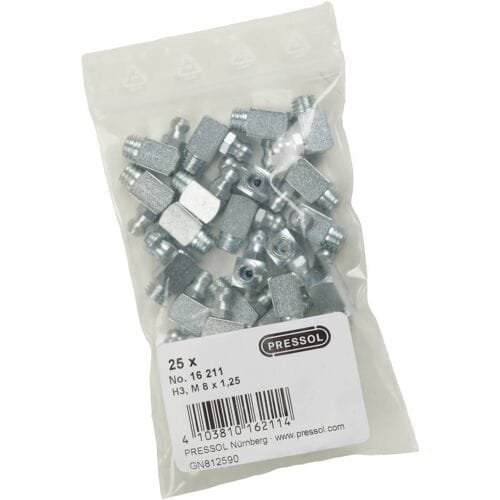 Pressol Conische smeernippel H3-90°, M 8 x 1,25-VZ 25 stuk(s)