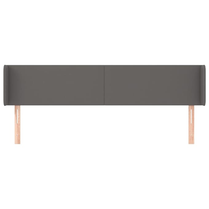 vidaXL - Hoofdbord - met - randen - 203x16x78/88 - cm - kunstleer - grijs