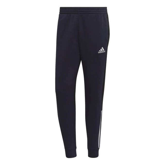 Adidas essentials colorblock fleece joggingbroek in de kleur marine.