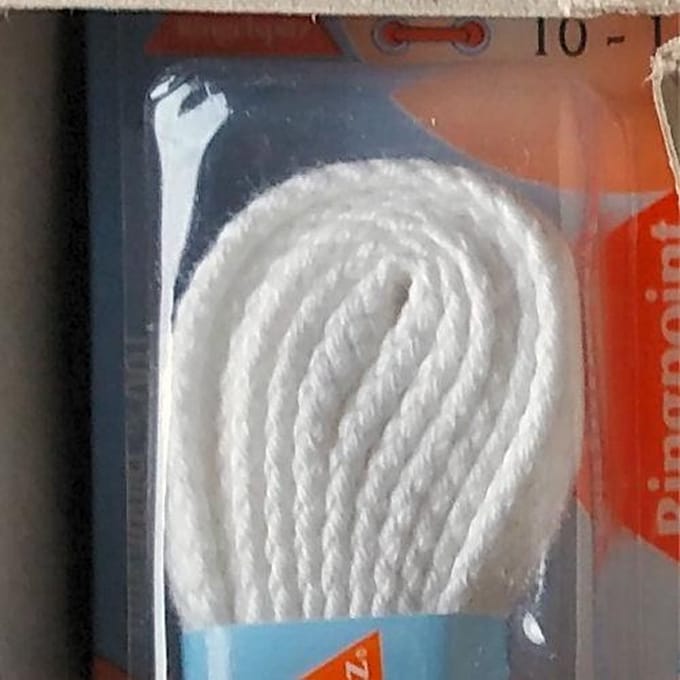 8 mm x 75 cm Plat wit - Schoenveter Medium Flat 100% katoen