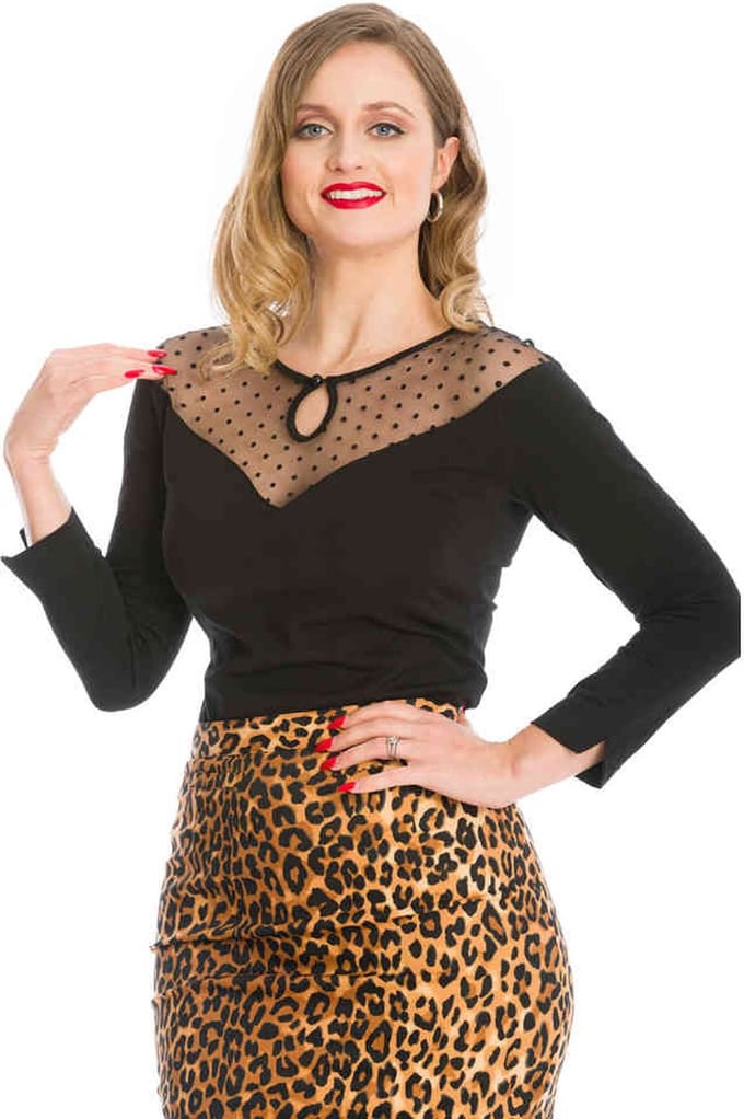 Dancing Days - EVITA EVENING Longsleeve top - M - Zwart